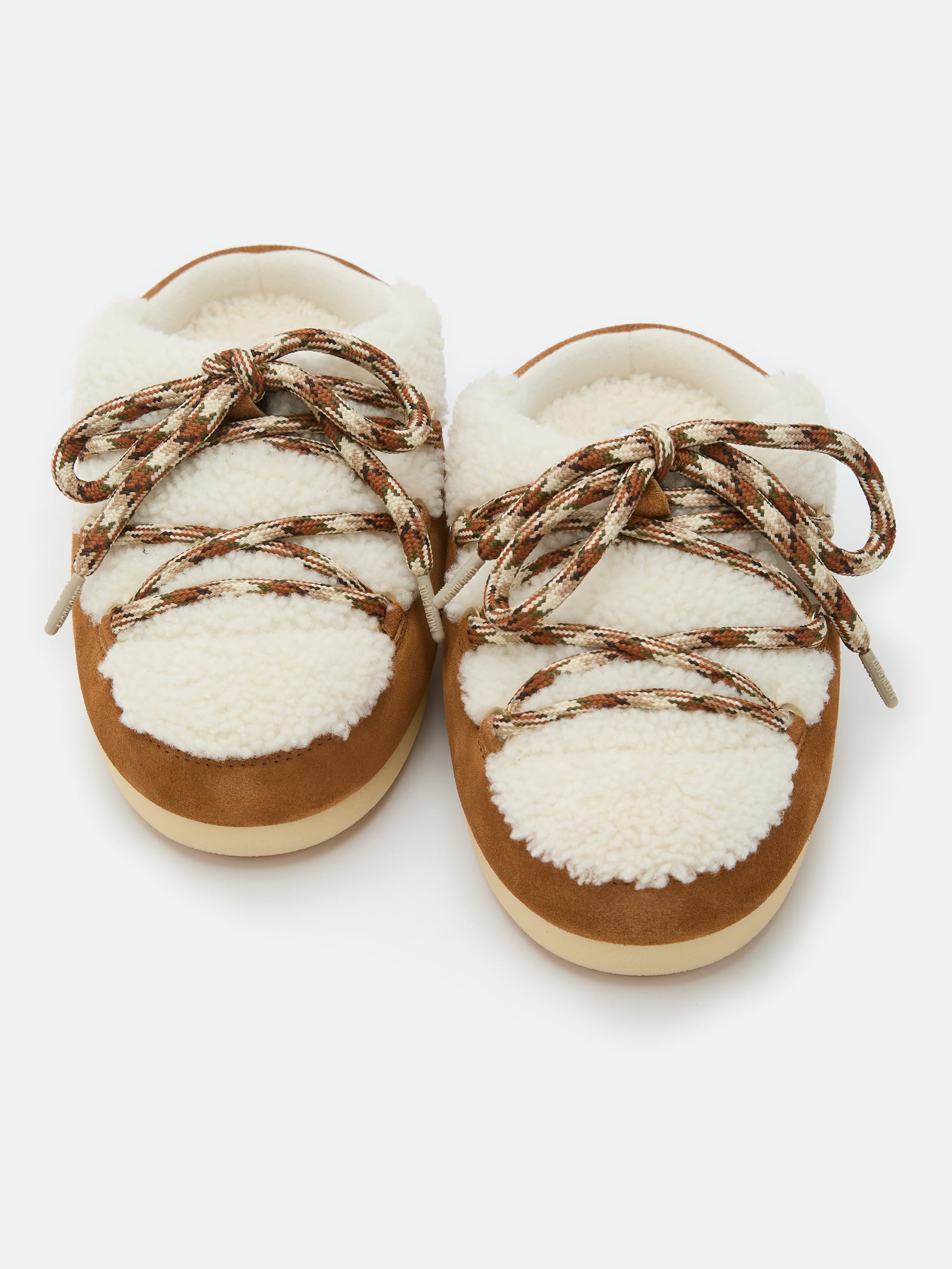 EVX BROWN SHEARLING MULES