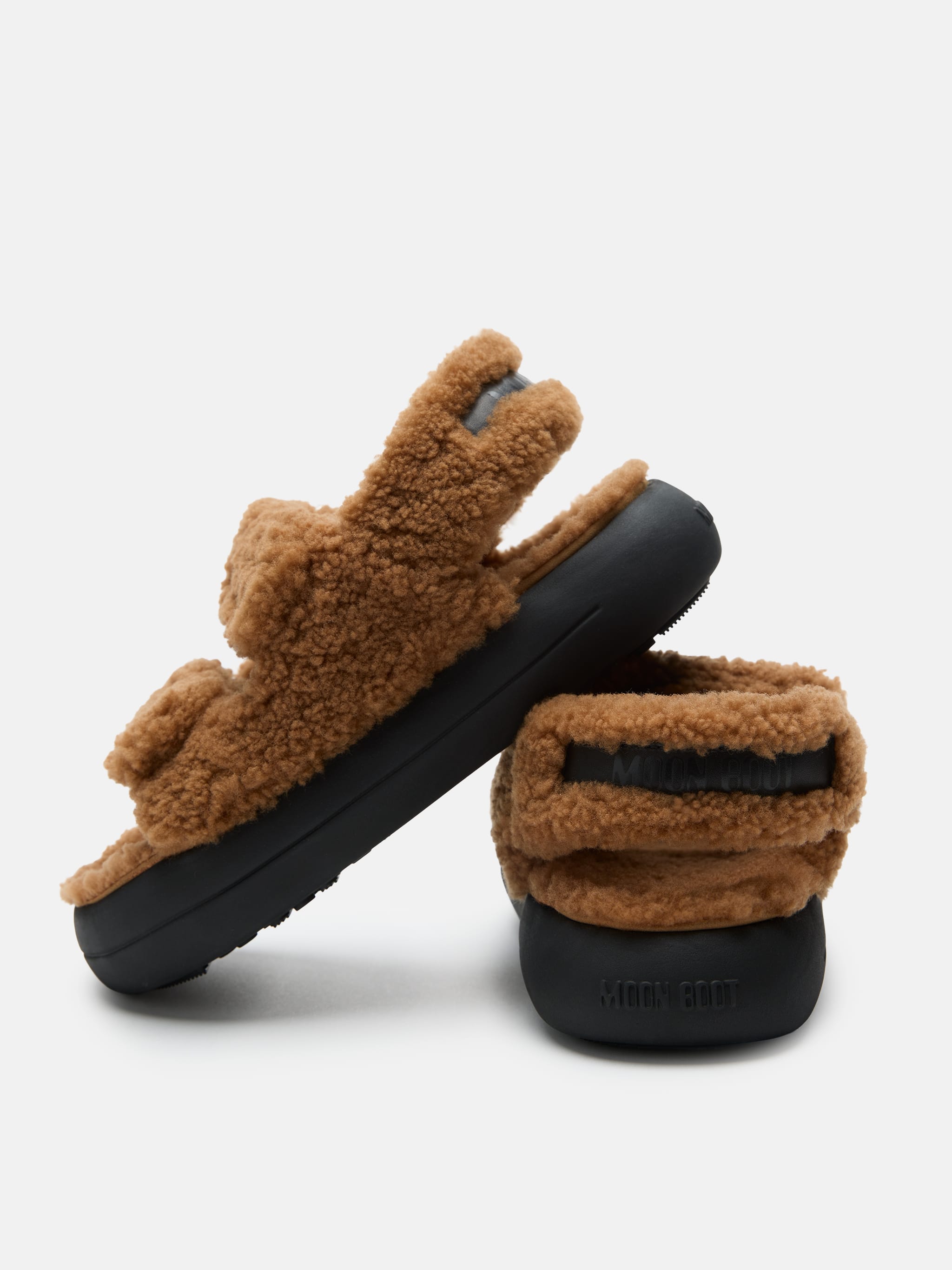 SHEARLING BROWN SANDALS