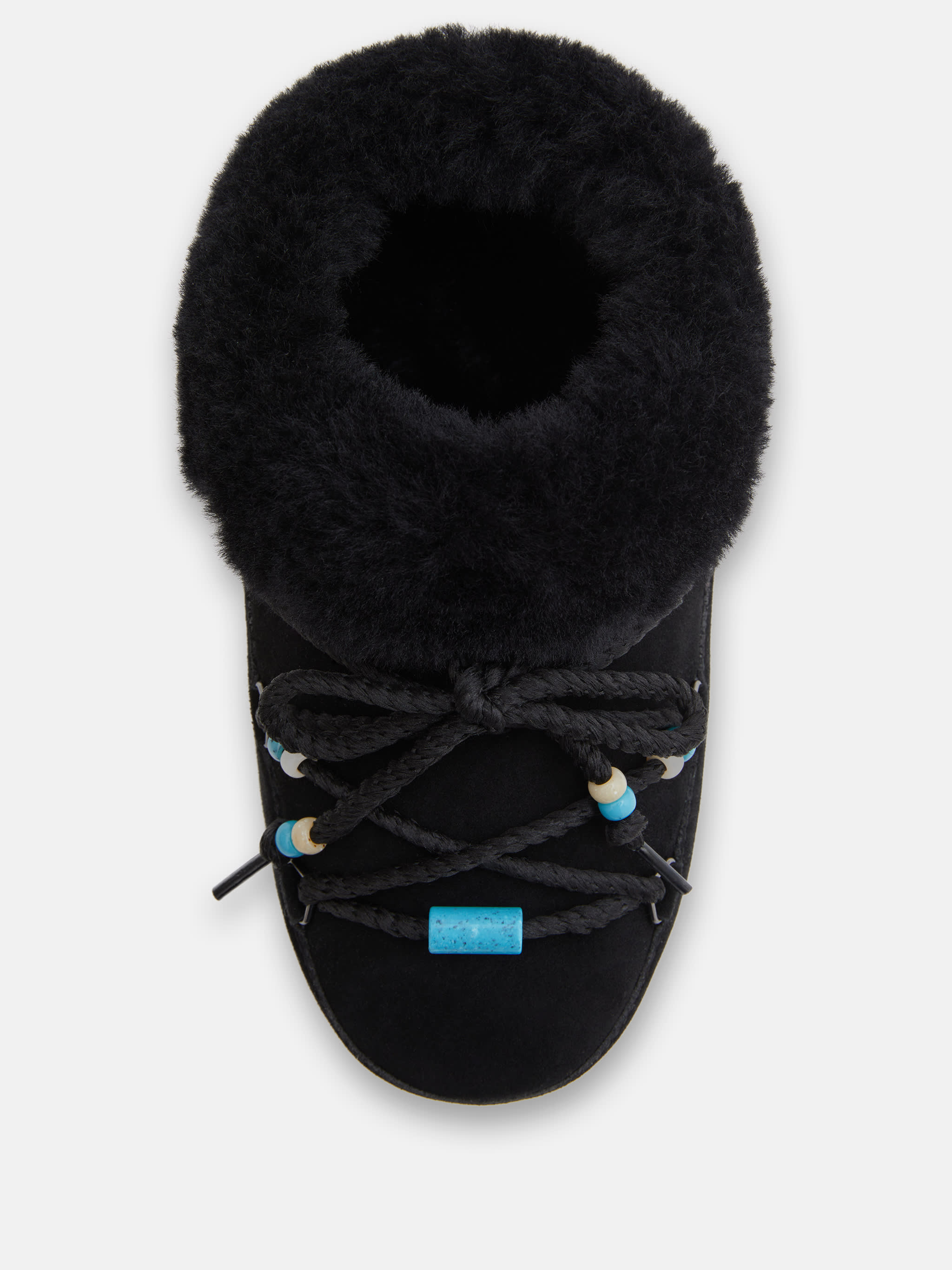 SUEDE BEADS BLACK MULES