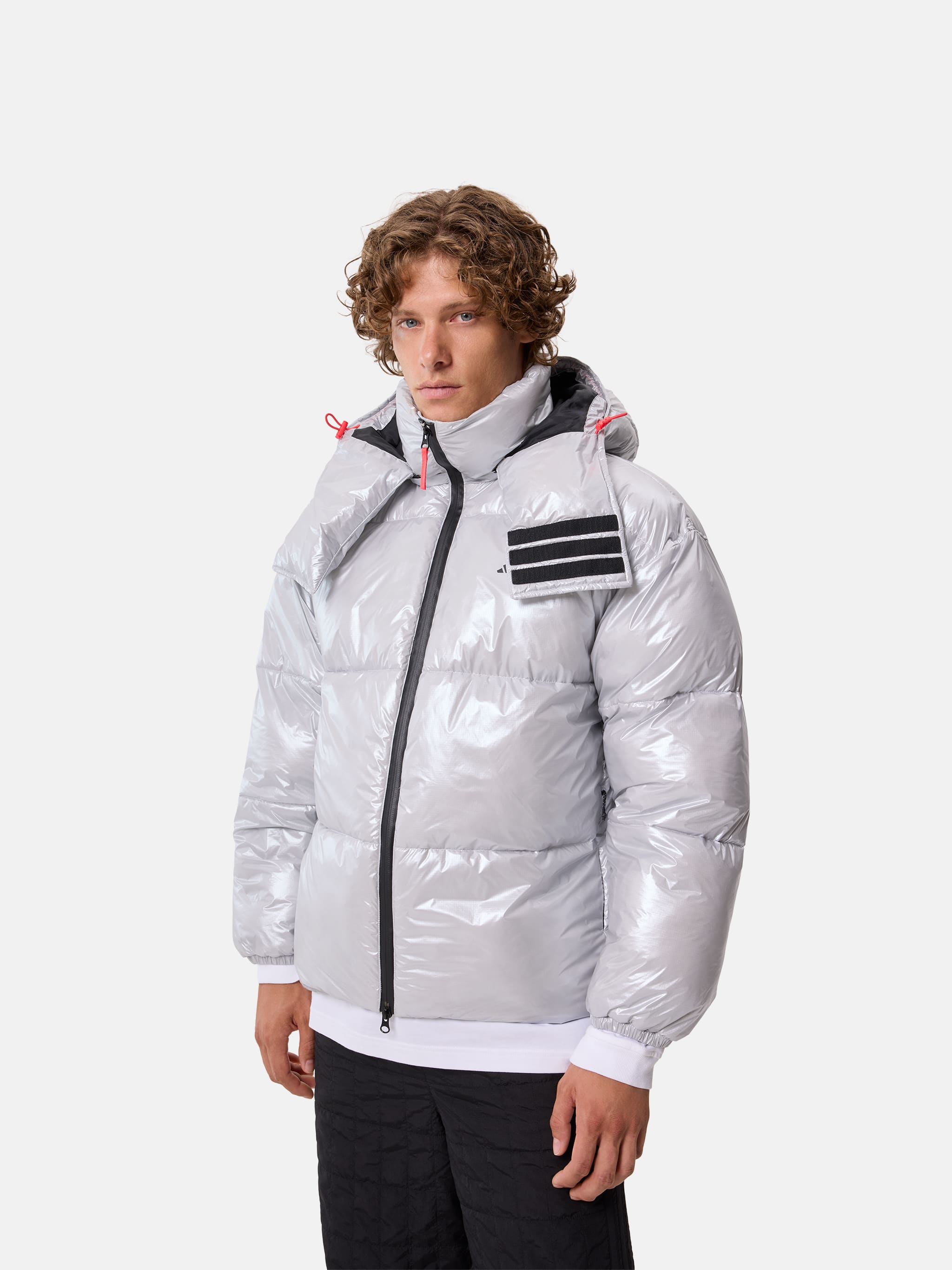 ADIDAS X MOON BOOT SILVER PUFFER JACKET
