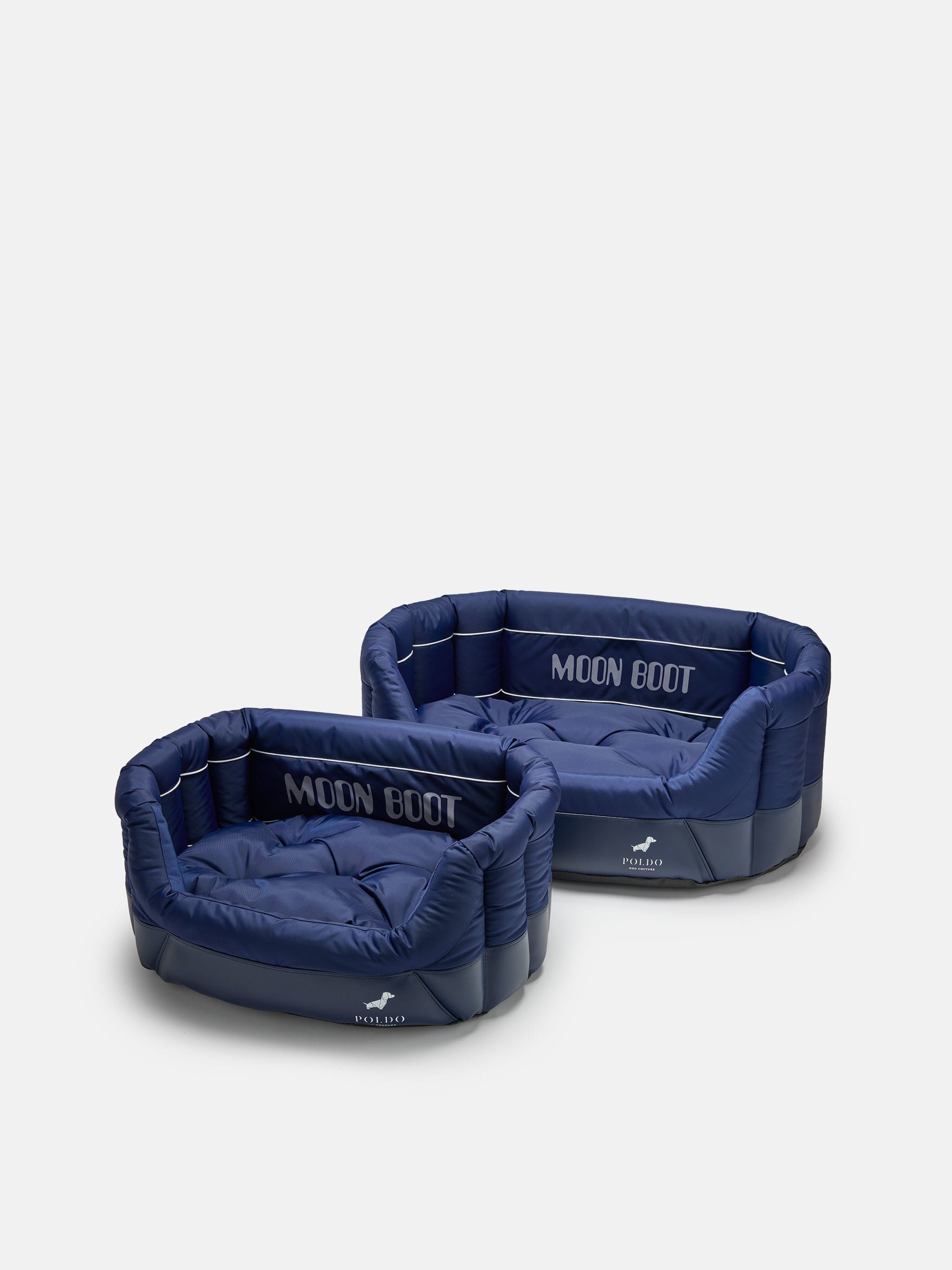 MOON BOOT X POLDO DOG COUTURE BLUE PADDED DOG BED