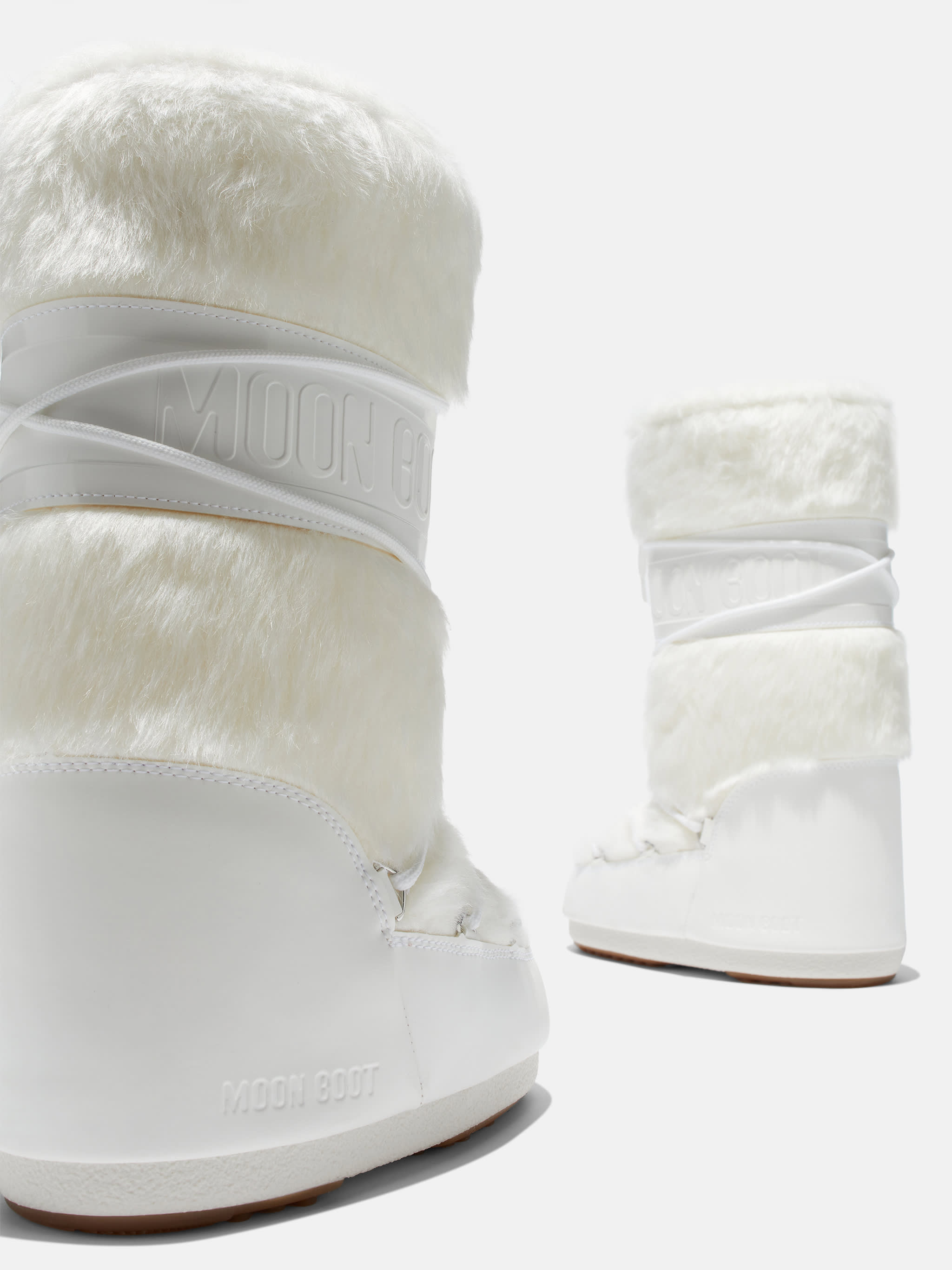 ICON WHITE FAUX-FUR BOOTS