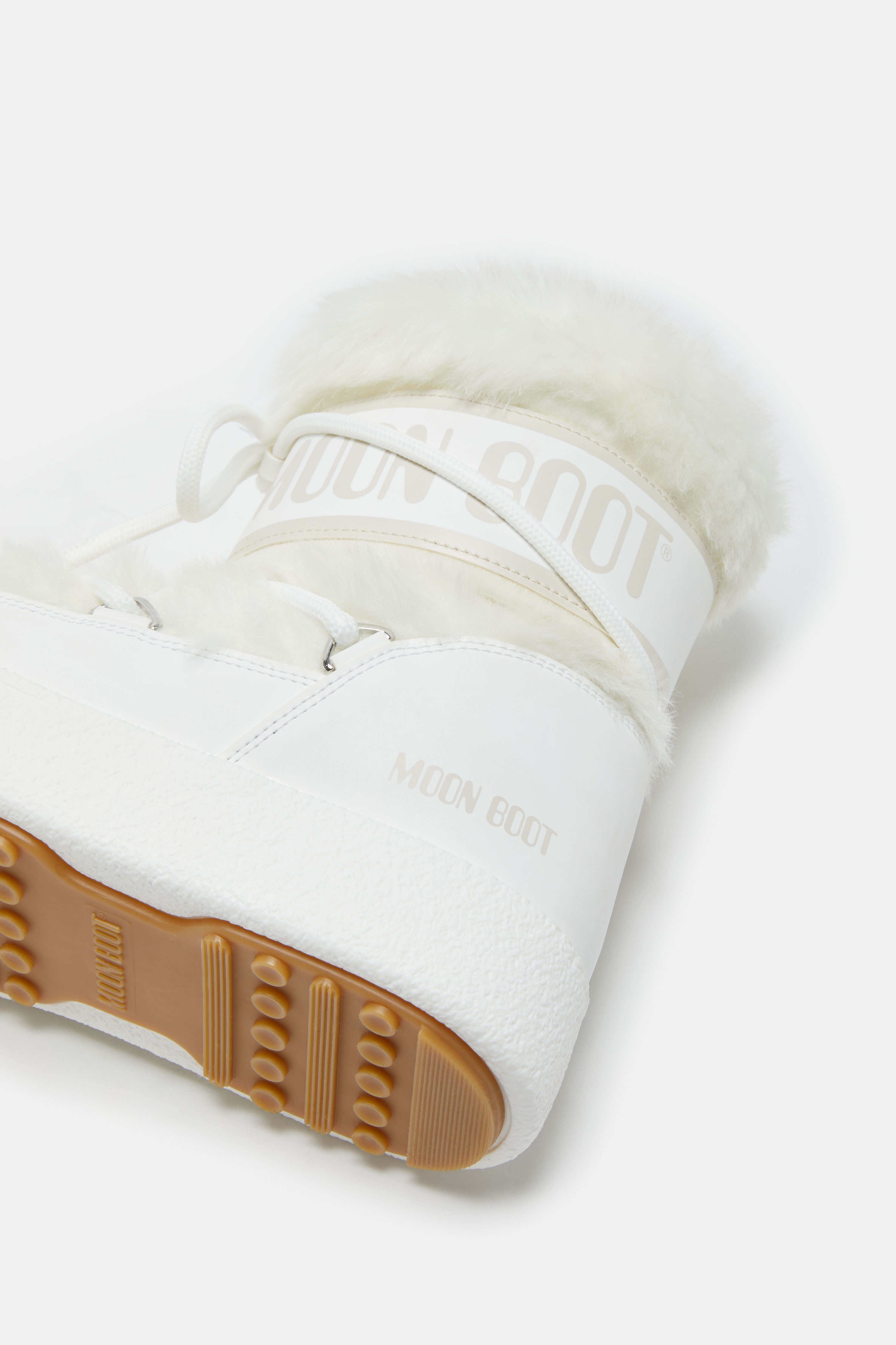 LTRACK LOW WHITE FAUX-FUR BOOTS