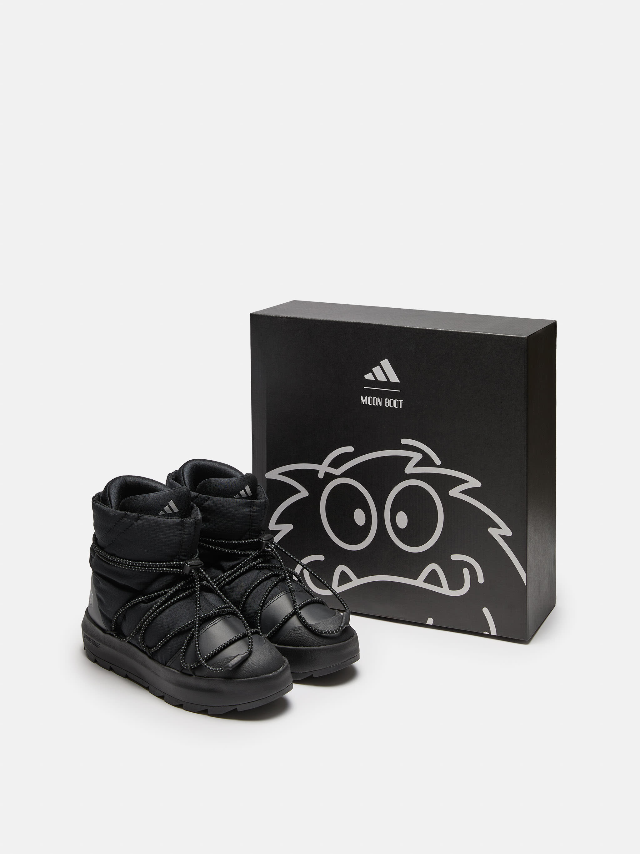 ADIDAS X MOON BOOT BLACK ACE MID-TOP SNEAKERS