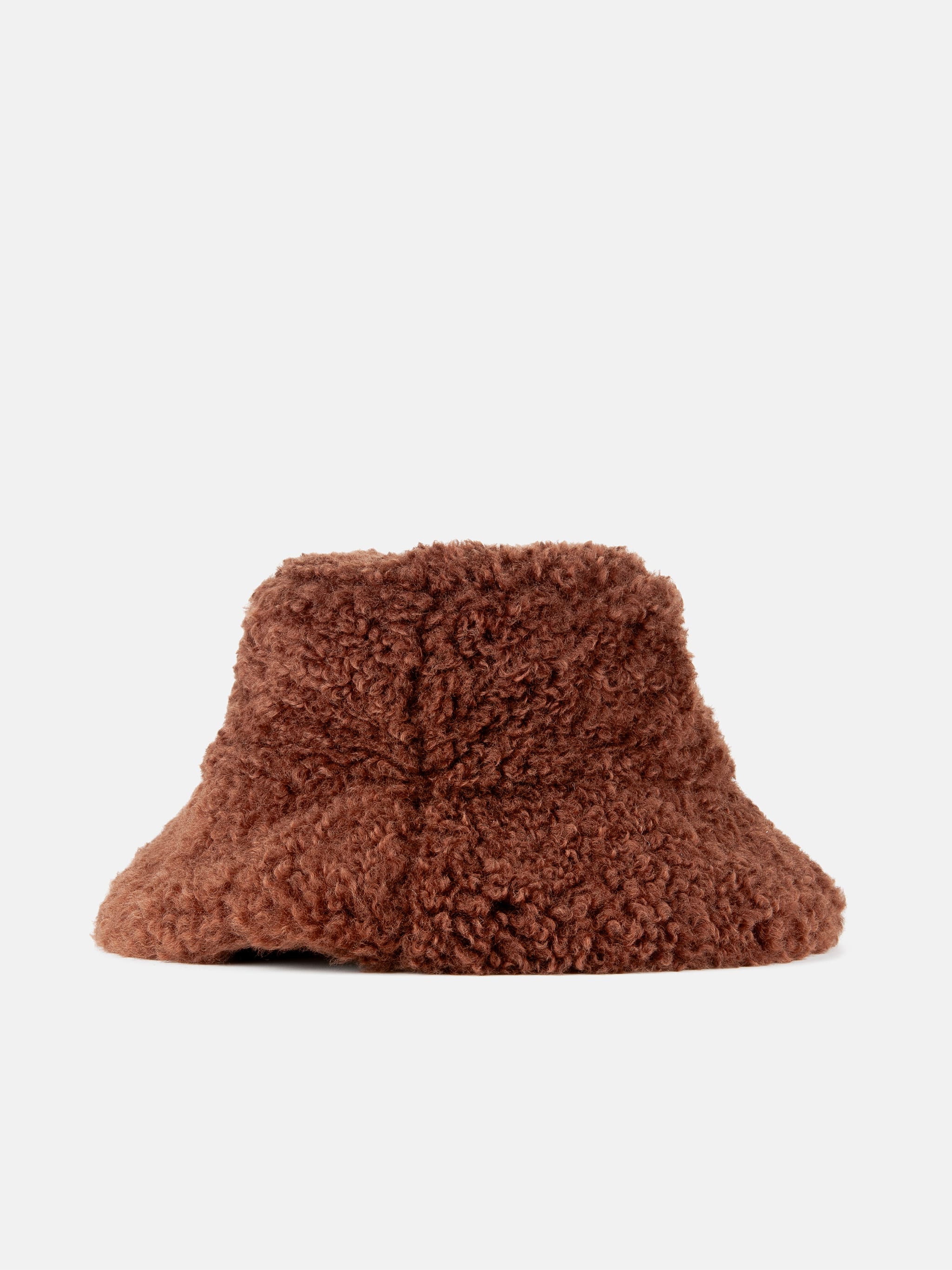 BROWN FURRY BUCKET HAT