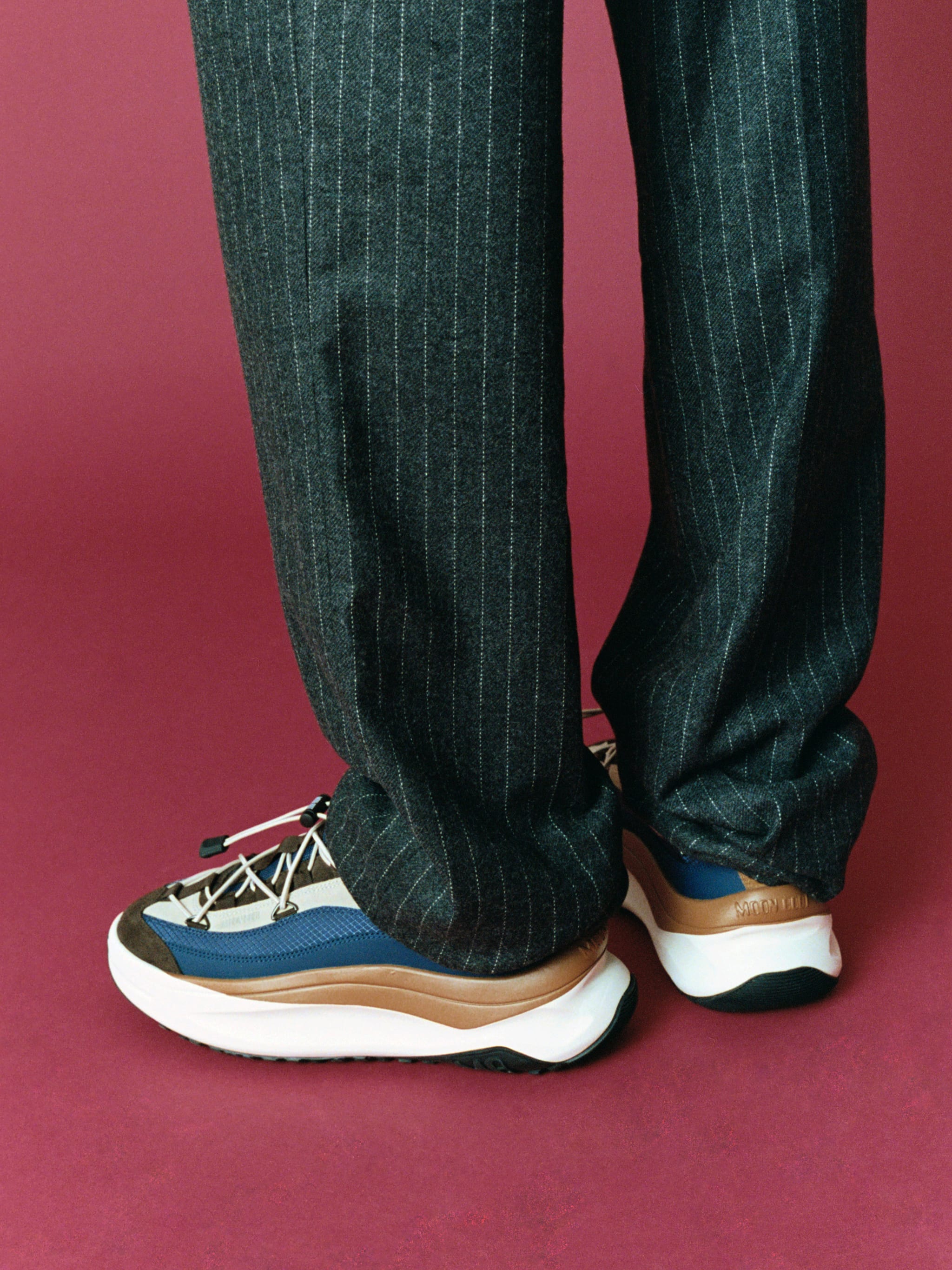 MOON247 XLACE NAVY & BROWN SNEAKERS