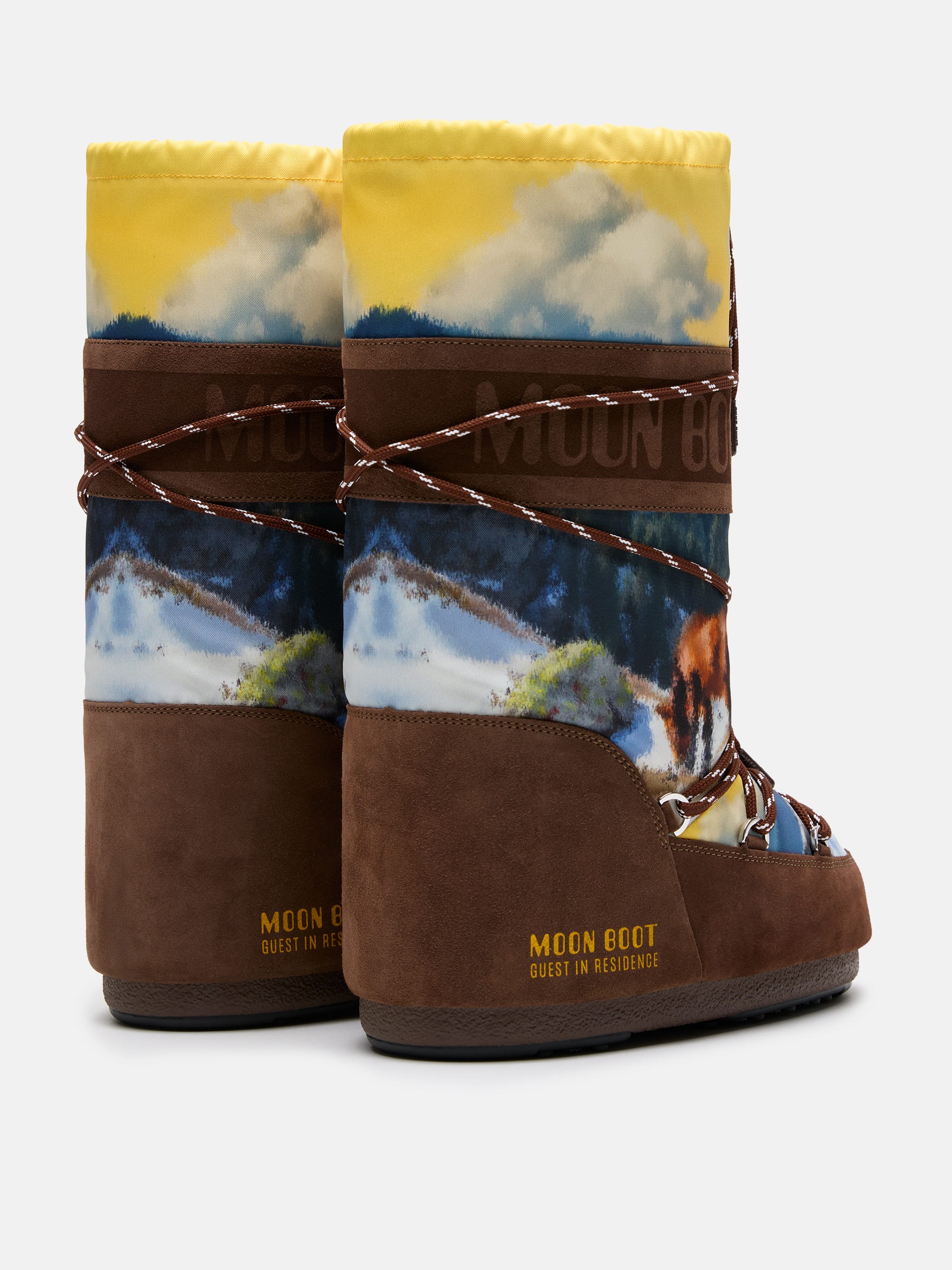 MOON BOOT X GUEST IN RESIDENCE ICON HIGH POSTCARD COCOA BOOTS