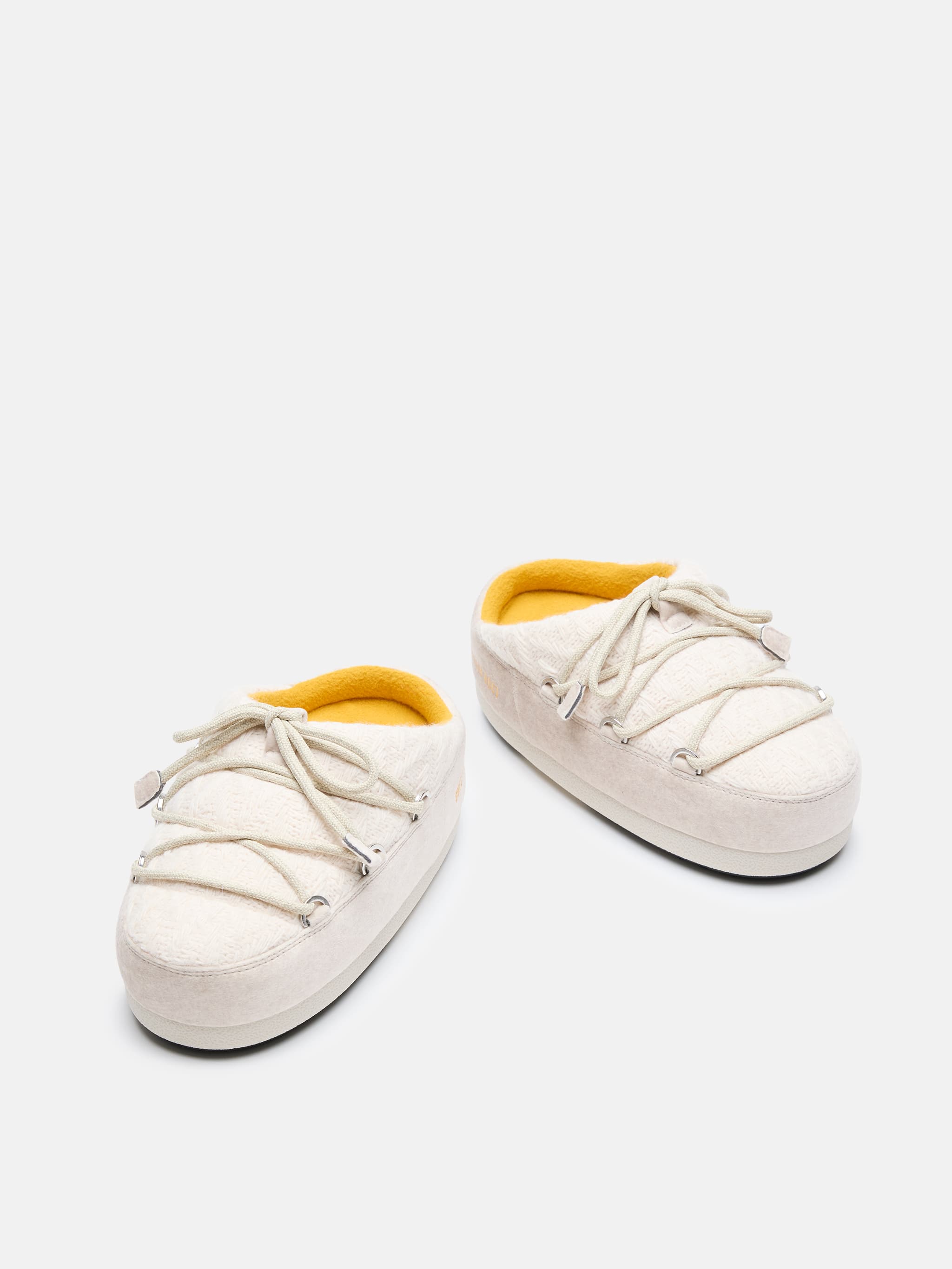 MOON BOOT X GUEST IN RESIDENCE EVX WHITE SAND KNIT MULES