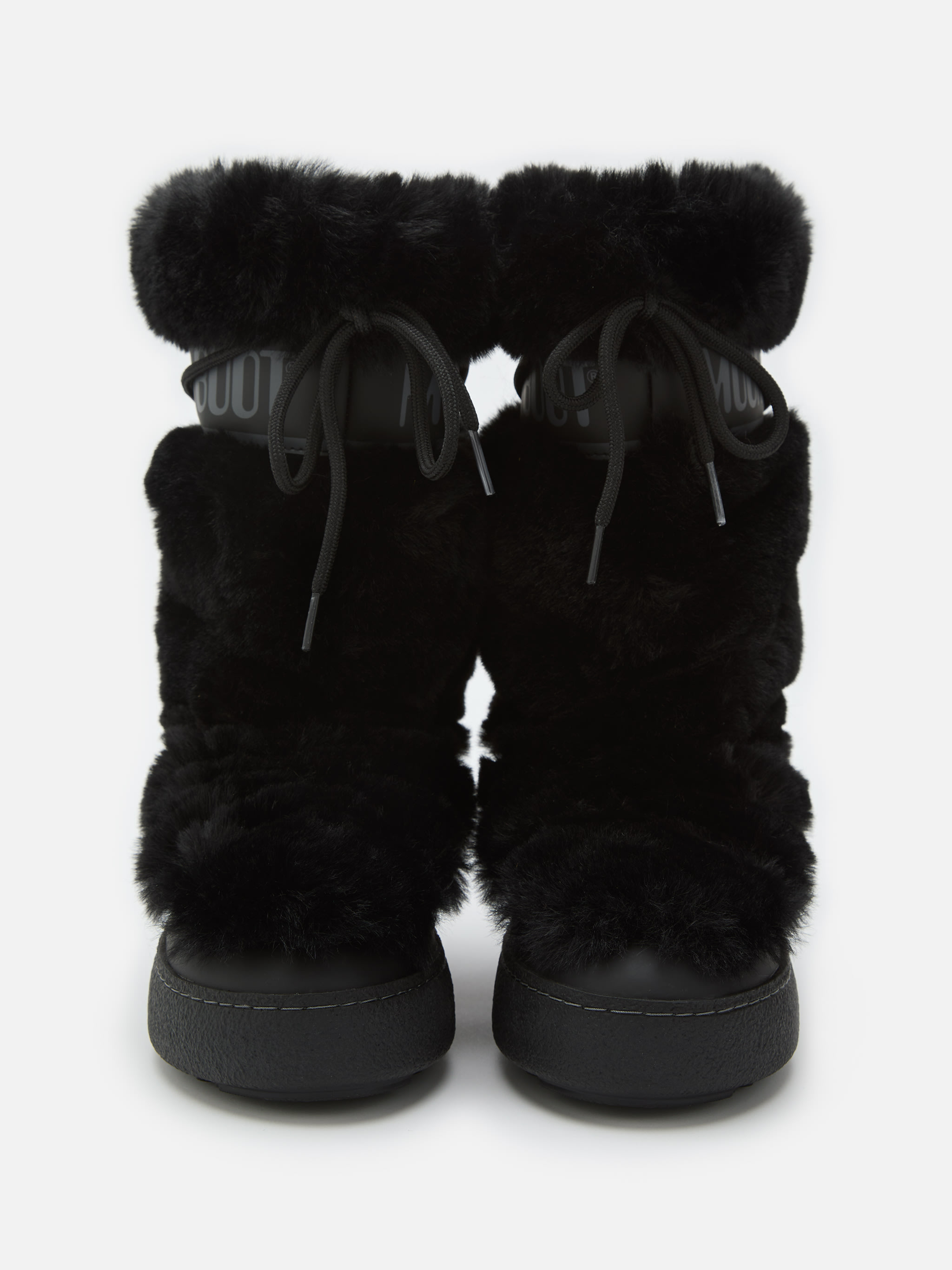 LTRACK BLACK FAUX-FUR HIGH BOOTS