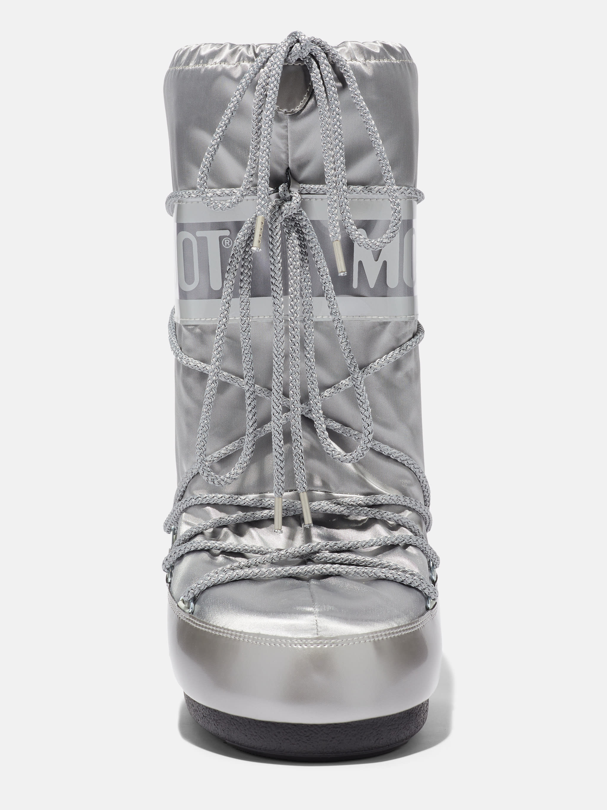 ICON GLANCE SILVER SATIN BOOTS