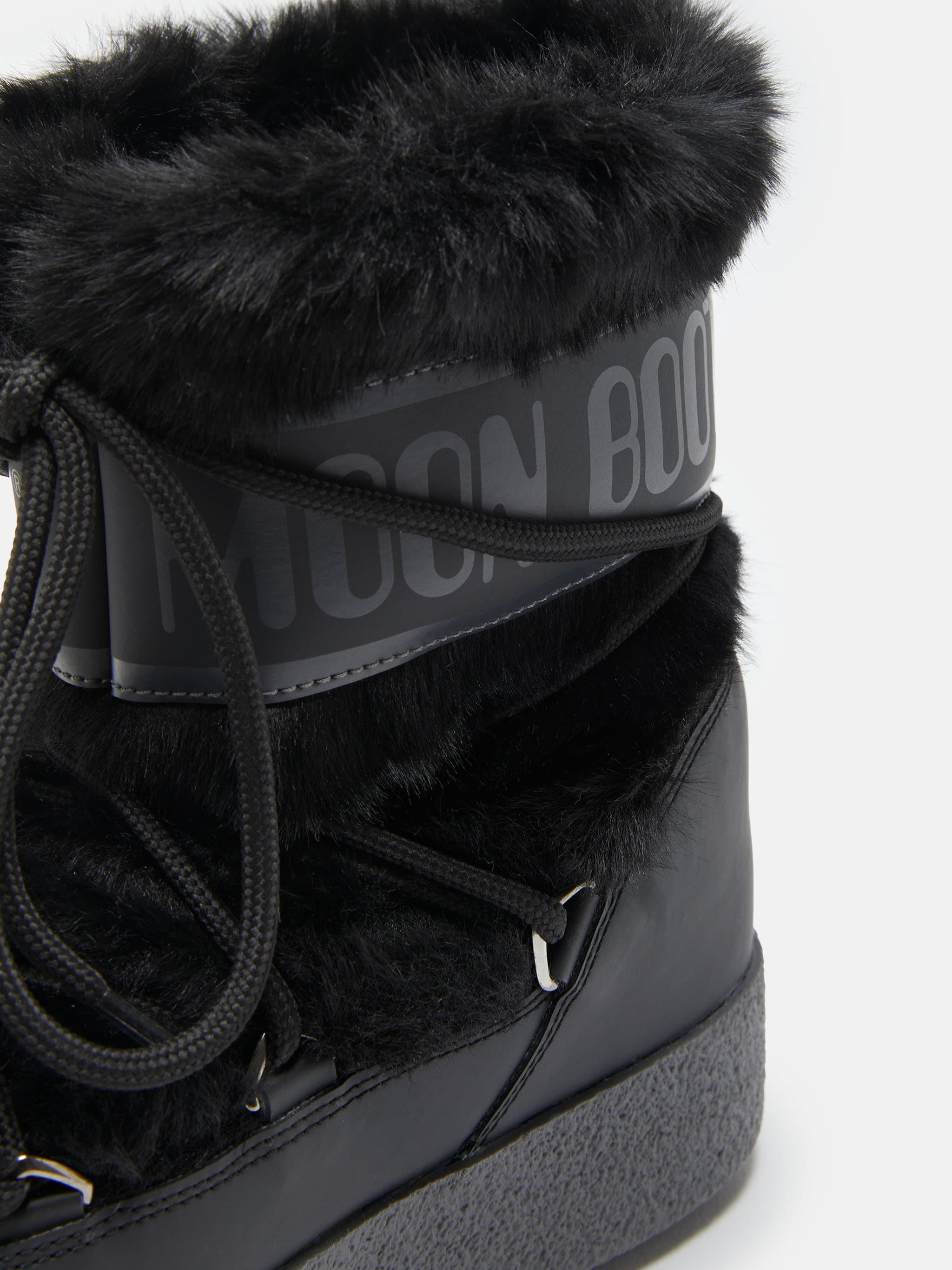 LTRACK LOW BLACK FAUX-FUR BOOTS